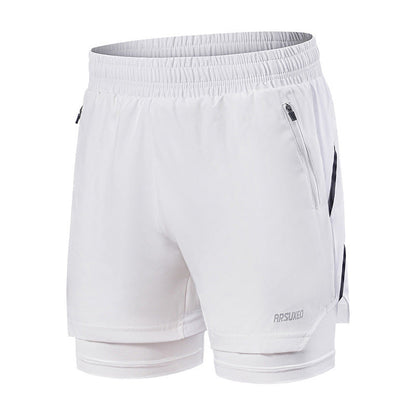Mens Fitness Sweatpants With Liner Quick-Drying And Breathable Running Shorts