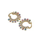 CZ Evil Eye Enamel Round Ring Hoop Earrings, Sku#LD383