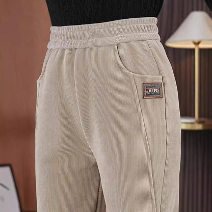 Autumn And Winter Harlan Velvet Padded Casual Pants