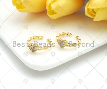 Infinity Heart Open Ring, Gold heart Ring, Pave ring, Dainty Heart Ring, Statement Ring, Bridesmaid Gift, Dainty Heart Ring, sku#LD53