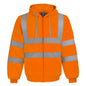 Reflective Hooded Zip-up Sweatshirt With Custom Printing And Embroidery For Export