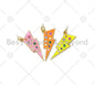 Colorful CZ Enamel Lightning Shape Pendant,18k Gold Filled Colorful Enamel Lightning Charm,Enamel Jewelry, 29x10mm,Sku#L595