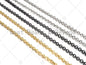 5mm Rolo Chain by Yard,18K Gold Plated/Gunmetal / Sil M361