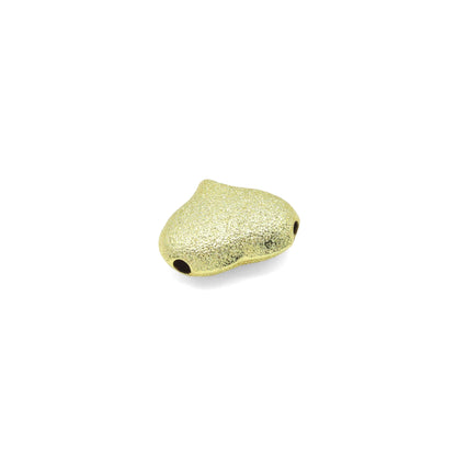 Sparkly Gold Puffy Heart Shape Charm Pendant, Sku#LD644