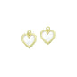 White Pearl Textured edge Heart Frame Charm Pendant,Sku#LK1217