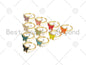Colorful Enamel Butterfly Shape Adjustable Ring, Sku#X273