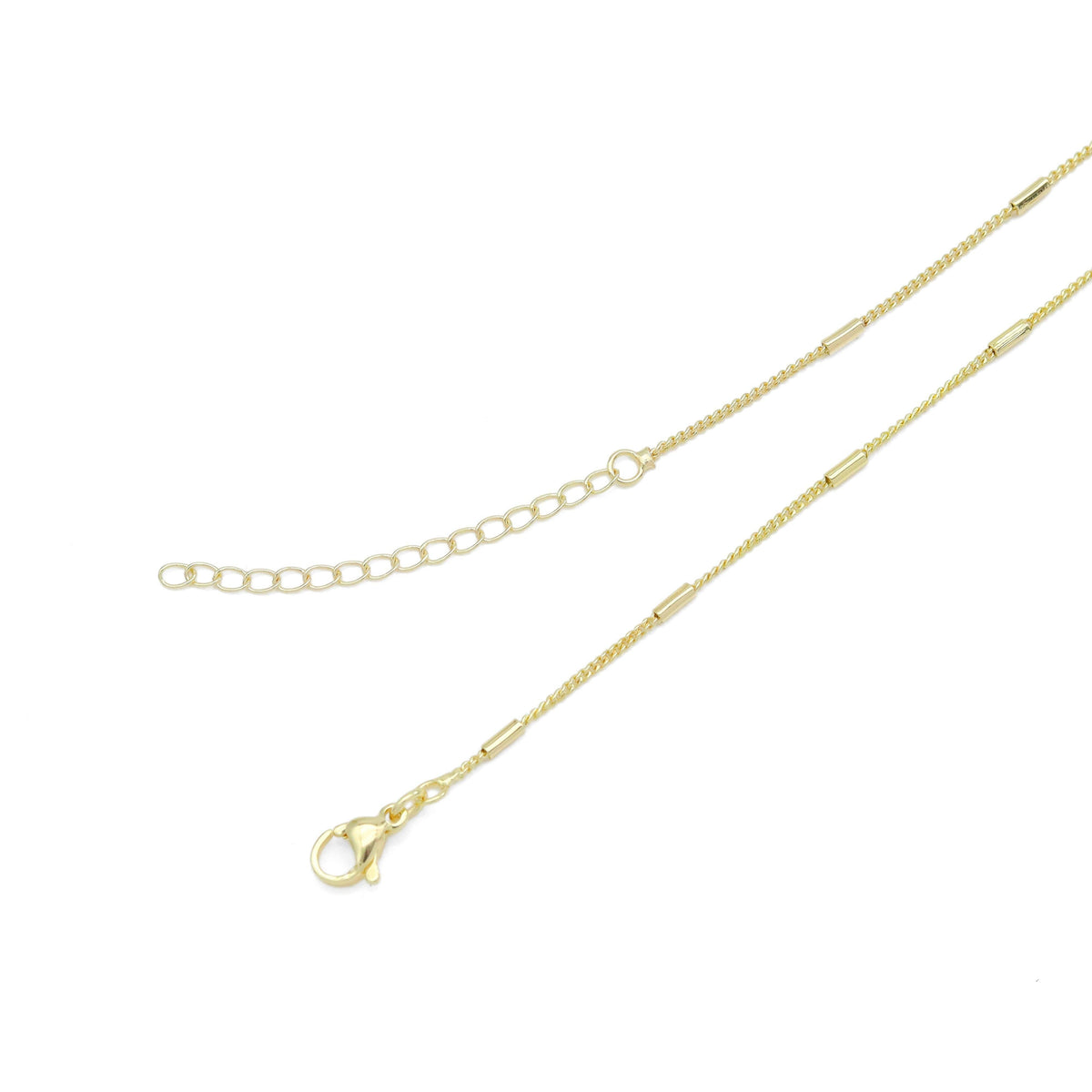 Gold Silver Satelliate cylinder Tube Chain Adjustable Necklace, Sku#LD604