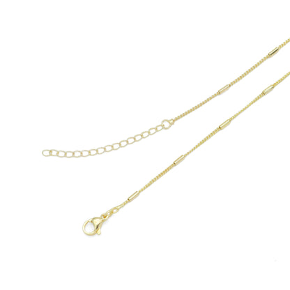 Gold Silver Satelliate cylinder Tube Chain Adjustable Necklace, Sku#LD604