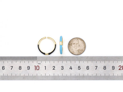 Thin Enamel Center Stone Stackable Ring,X265