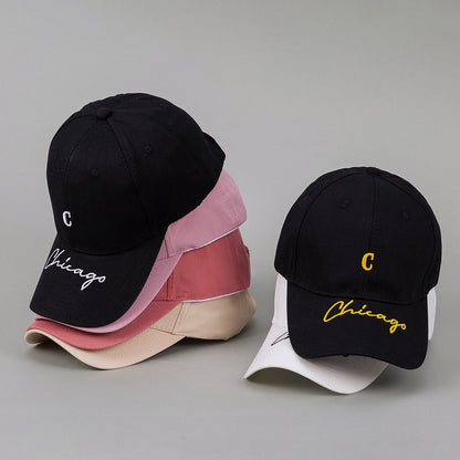 Men's And Women's Solid-color Embroidered Letter C Baseball Cap, Suitable For Best Friends Going Shopping And Having A Summer Picnic. Soft-top, Versatile Beanie Hat.