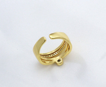 CZ Cross Adjustable Ring, Sku#LD255