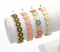 Colorful Daisy Flower Gold Adjustable Bracelet, Sku#X374