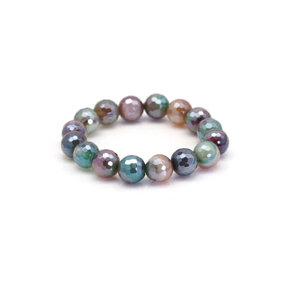 Mystic Brown Green Banded Agate Stretchy Bracelet, 8mm/10mm/12mm, SKU#EF401