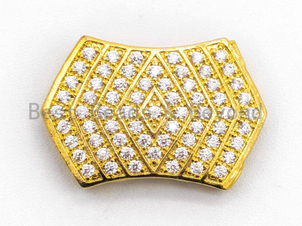 CZ Micro Pave Polygon Bar Spacer Connector Beads, sku#C54