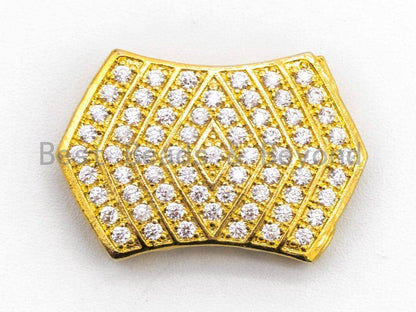 CZ Micro Pave Polygon Bar Spacer Connector Beads, sku#C54
