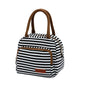 Fashionable and simple waterproof heat preservation striped lunch box bag for office workers and students