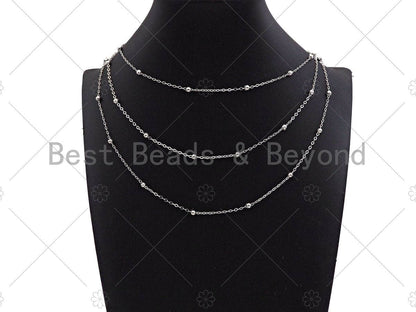 Gold Silver 2x4mm High Quality Satellite Ball Chain, sku#M358