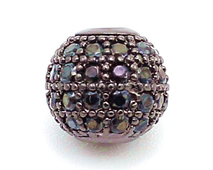 6mm/8mm/10mm Black CZ Micro Pave Ball Beads, sku#G307