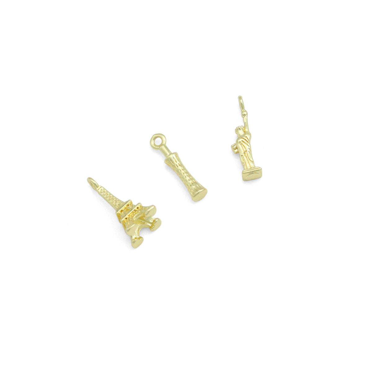Eiffel Tower, Leaning Tower Of Pisa, Statue of Liberty Charm Pendant,Sku#LD751