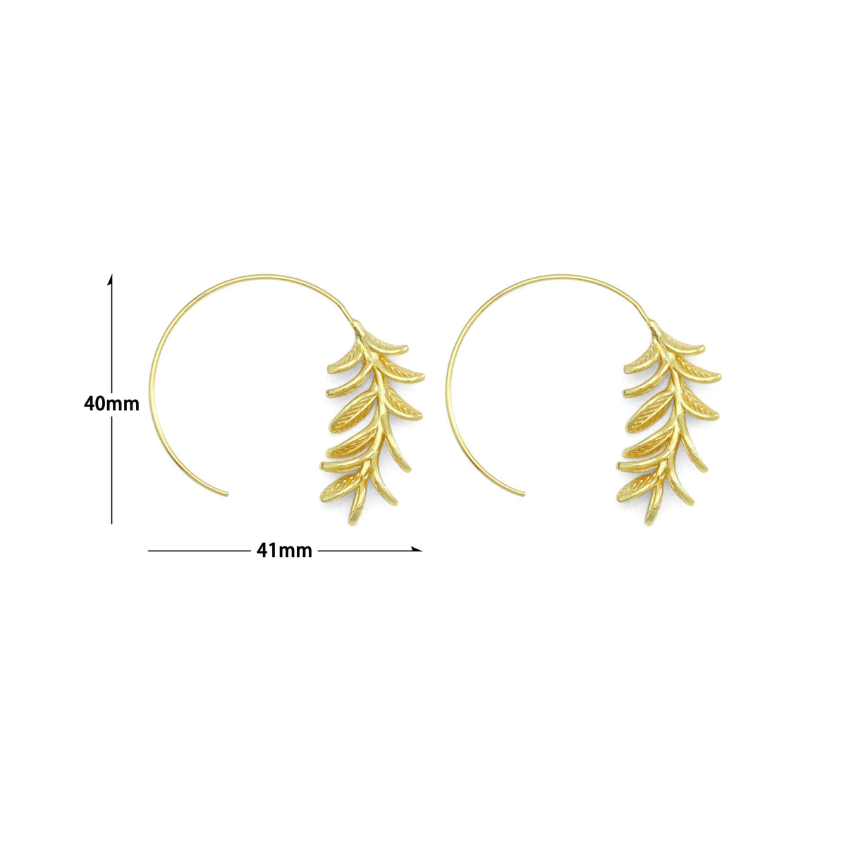 Gold Silver Wheart flower Leaf Shape Hoop Earrings, Sku#L740