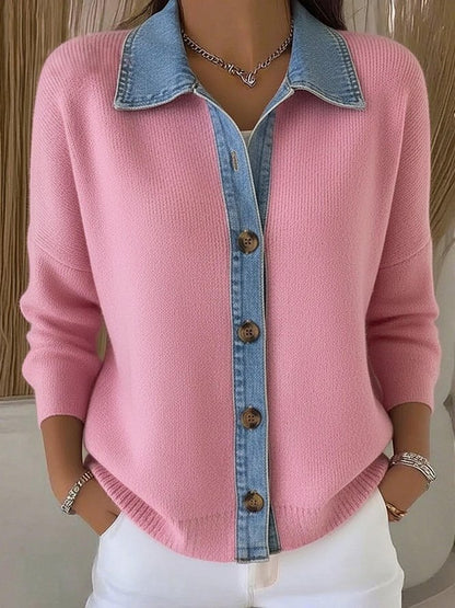 Womens Loose-fit Long-sleeve Printed Blouse