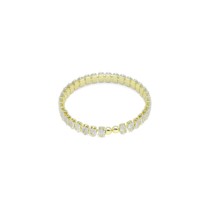 Gold Silver Rectangle CZ Adjustable Bracelet with Ball End, Sku#A443
