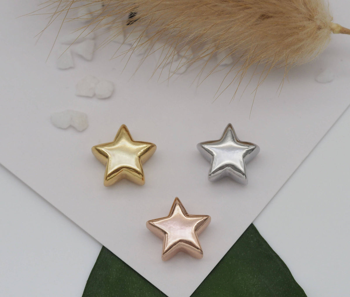 Large Hole Five Point Star Charm, Sku#LD234