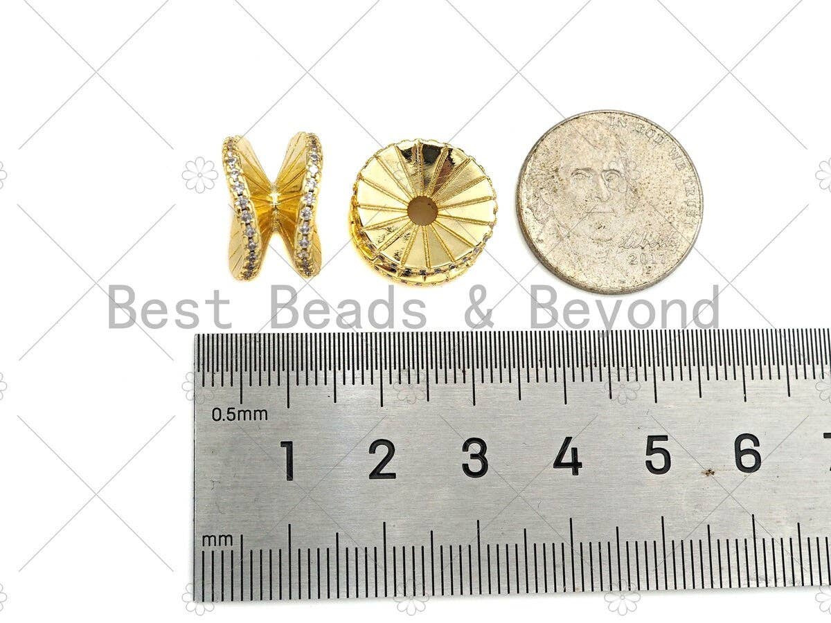 Gold  Silver  CZ  Wheel Shape Pendant/Charm, SKU#323