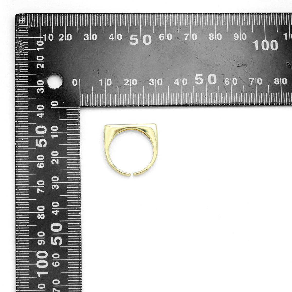 Gold Silver Be Happy heart Bar Adjustable Ring, Sku#A286