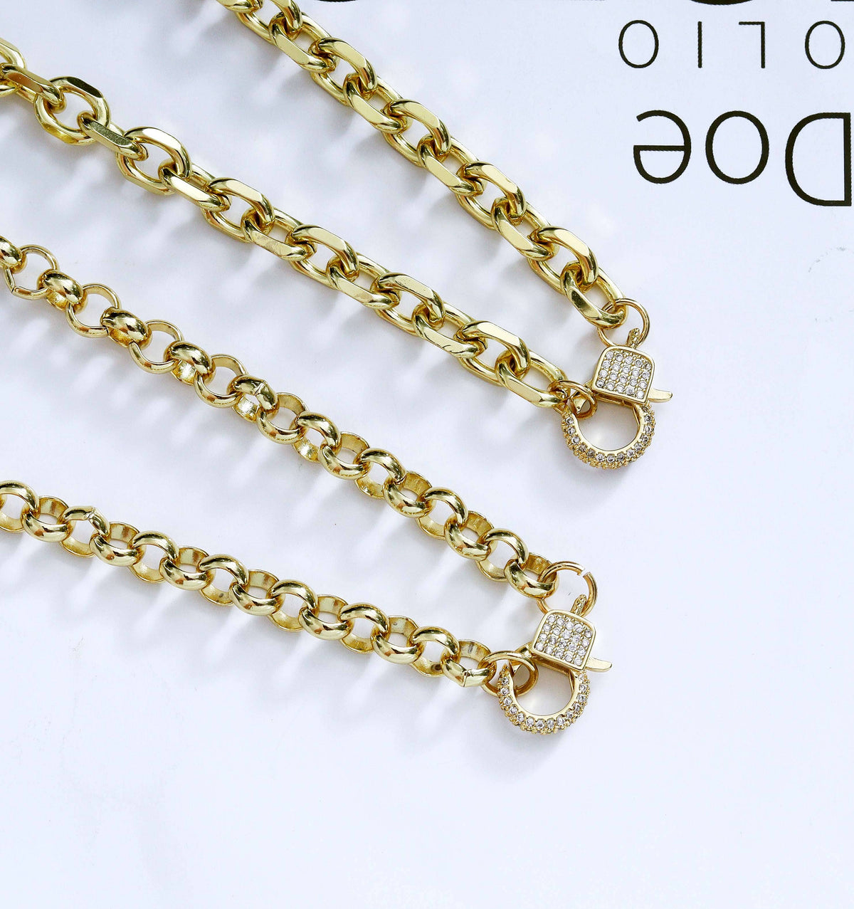 Chunky Square Rolo Chain Necklace, sku#CL11