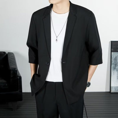 Five Quarter Sleeve Petite Blazer Hong Kong Style Trendy Brand Single Breasted Coat