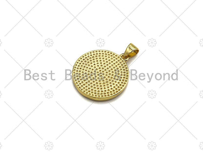 CZ Micro Pave Enamel Prayer Hand Pendant, 3D Embossment Hands Charm, Coin Jewelry, 19mm,sku#LK03