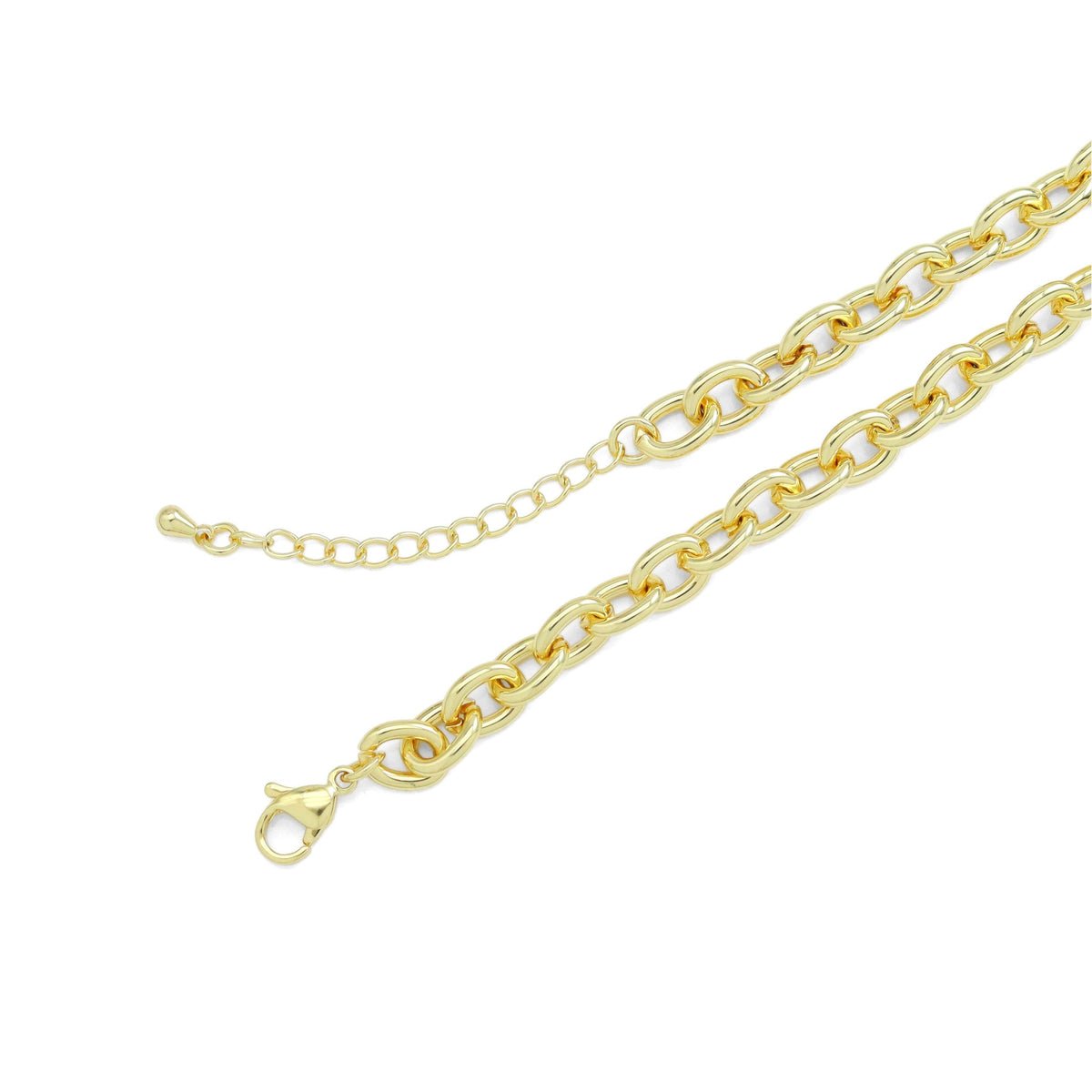 Gold Linked Ball Chain Necklace, Sku#LD560
