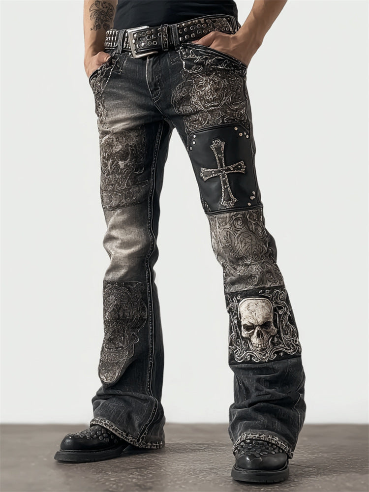 Womens Denim Jeans  Womens Trousers With Colorful 3D Floral Prints
