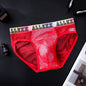 Color-Block Vibrant-Alphabet Mens Ultra-Thin Underwear