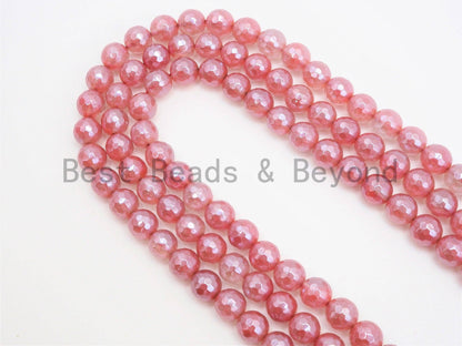 Mystic Silverite Plated  Pink Quartz Faceted, U342