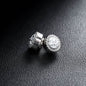 Magnetic Round Halo Stud Earrings for Men Women, Multicolor Crystal Cluster Non-Piercing Clip On