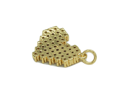 CZ Heart Charm, Sku#LD221