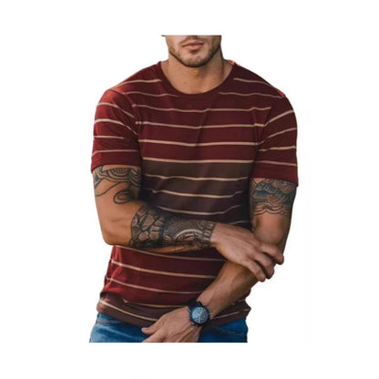 Men's Fashion Striped Casual Short-Sleeve