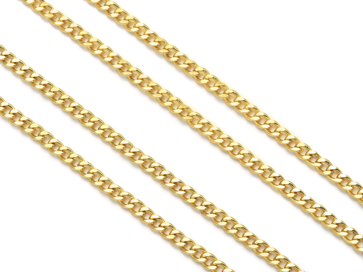 cuban chain by yard, Thin curb chain, sku#LD347