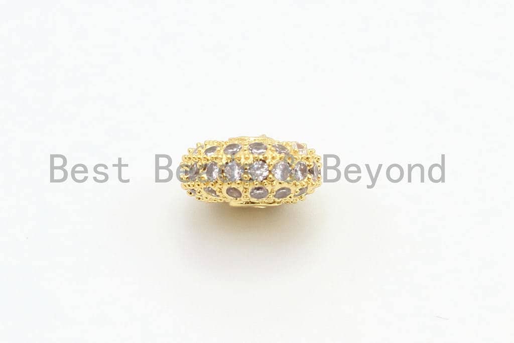 CZ Micro Pave Spacer Beads, Rondelle Spacer Beads,Sku#G48