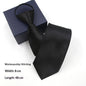 Mens Business Formal Zipper Tie With Blue Stripes