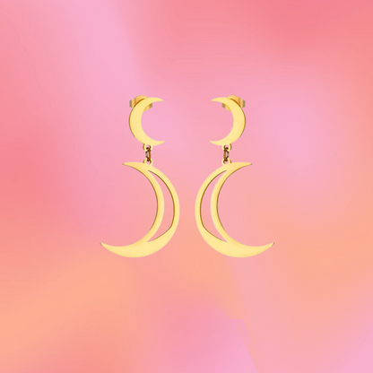 Over The Moon For You-Titanium Earrings