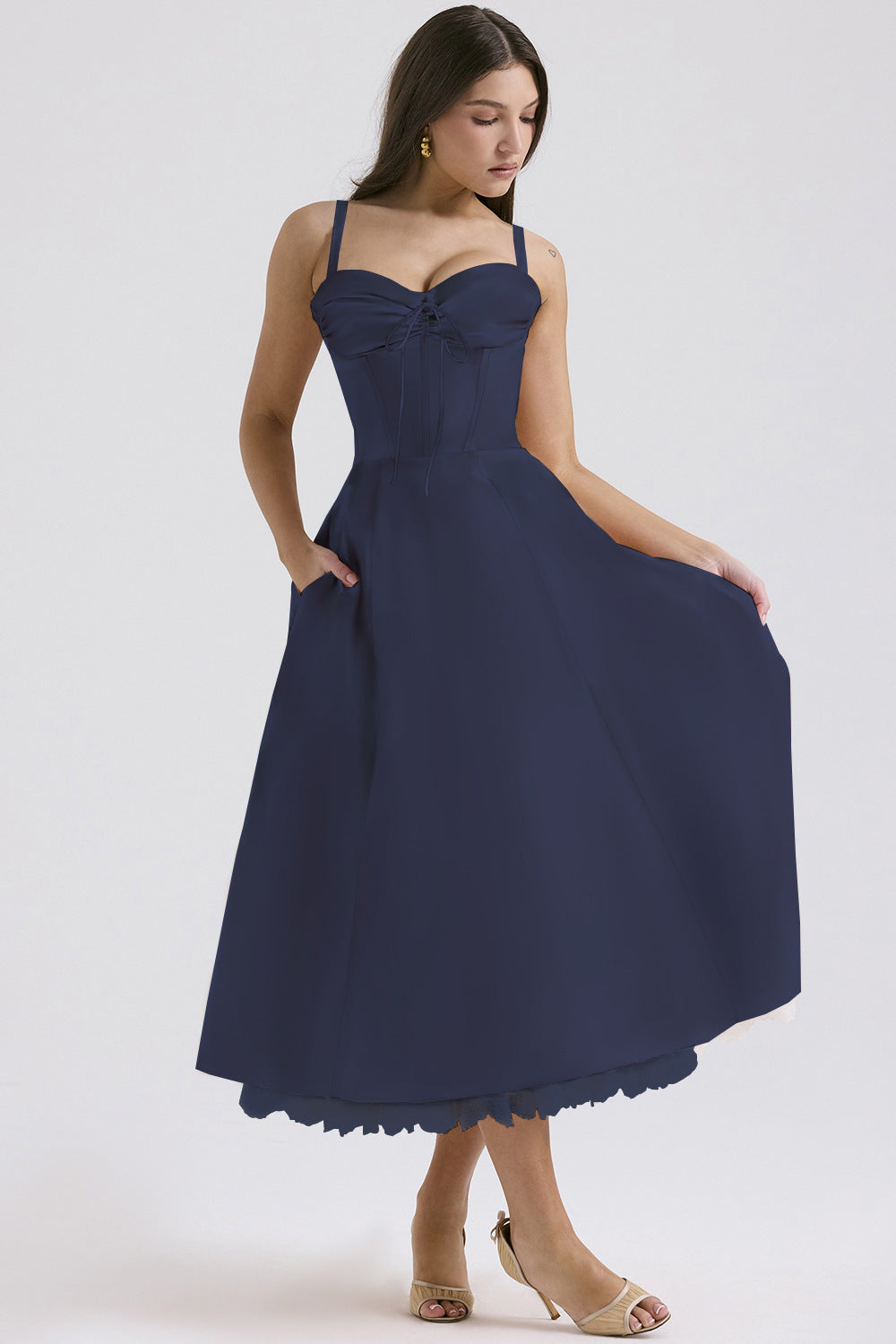 Floral series French summer camisole gentle style dress slimming floral camisole long skirt