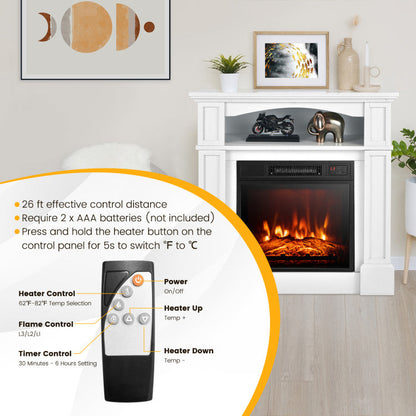 18 Inch 1400W Electric TV Stand Fireplace with Shelf