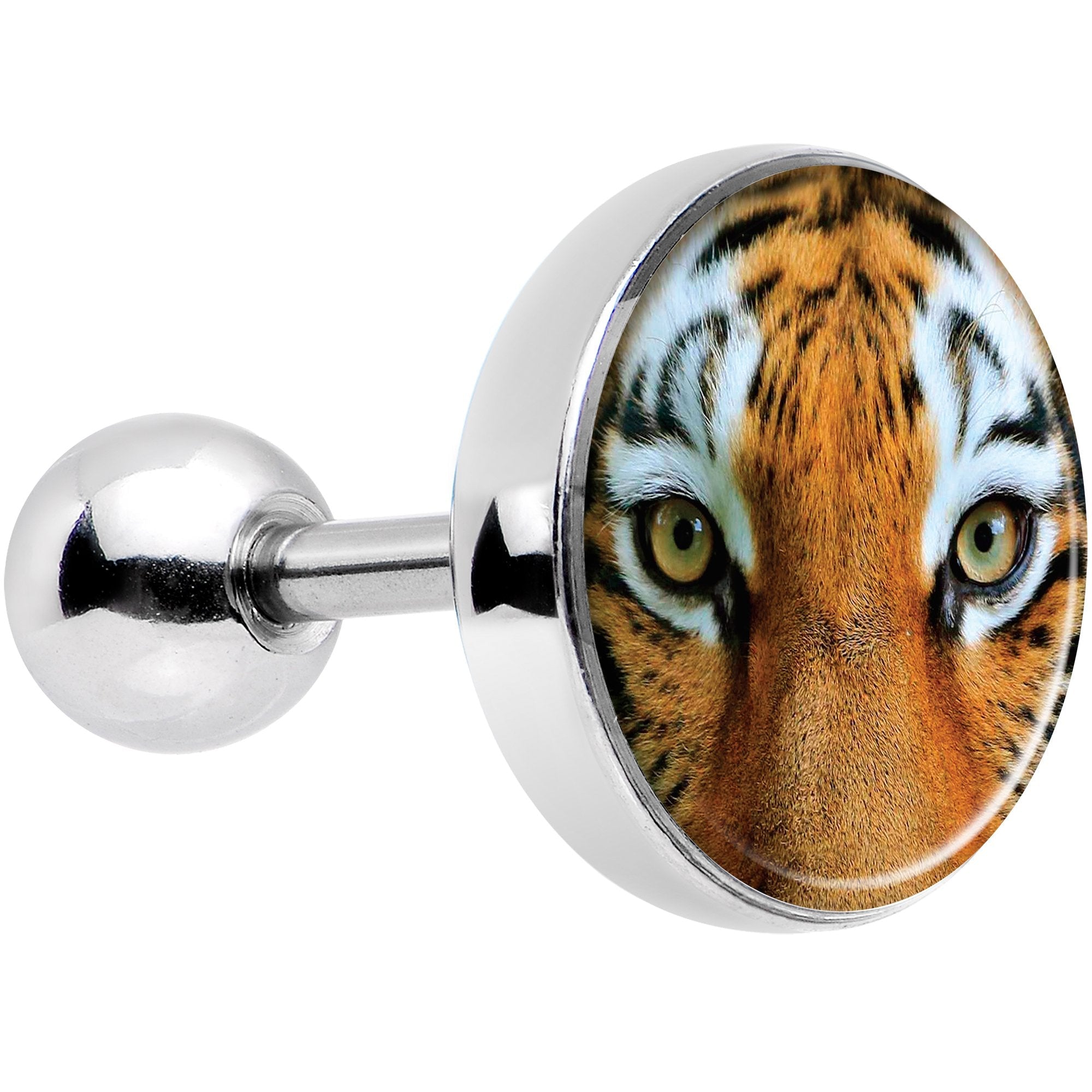 16G 1/4 Full Color Tiger Eyes Tragus Cartilage Earring