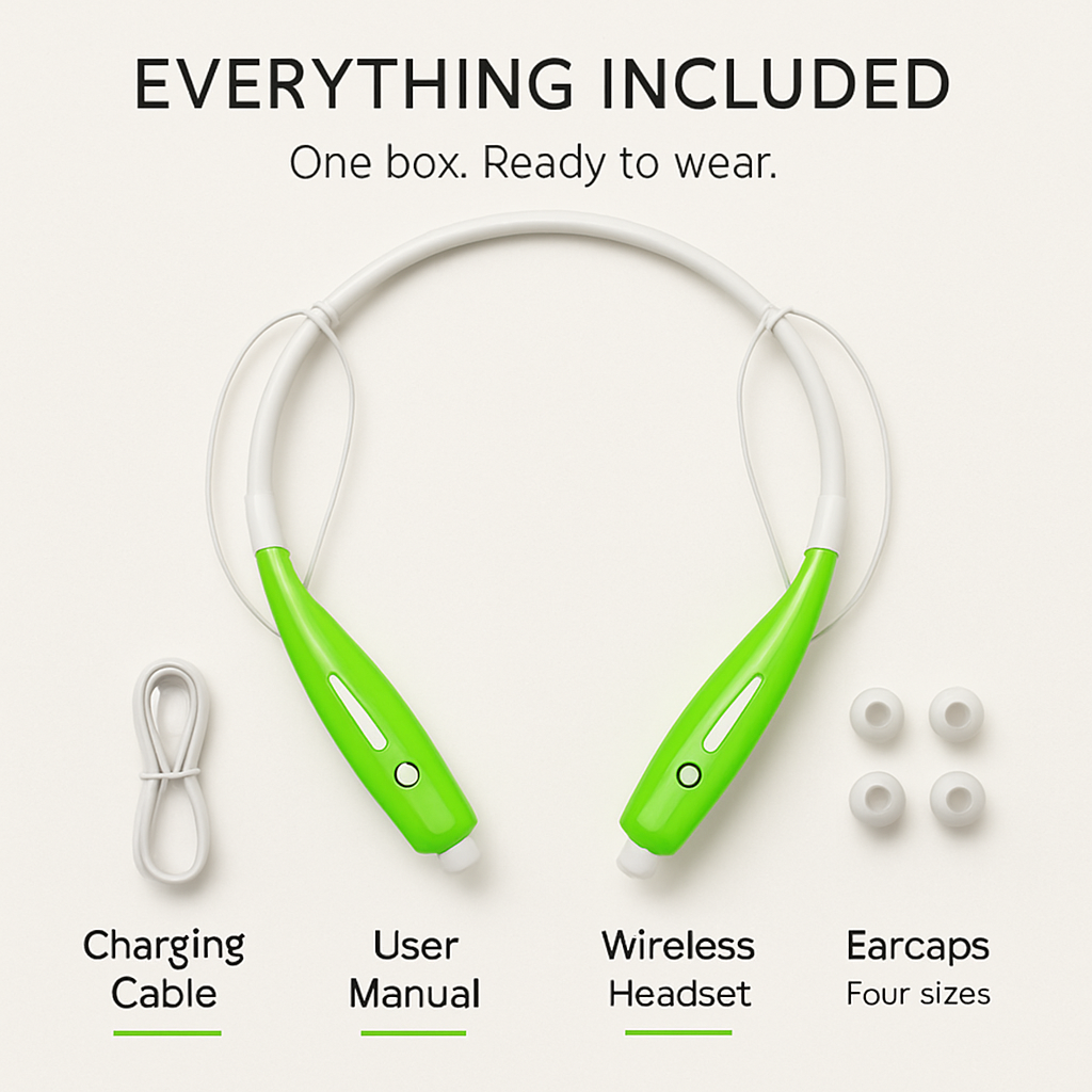 KOCASO Wireless Sports Stereo Hands Free Headset for Phone and Tablet