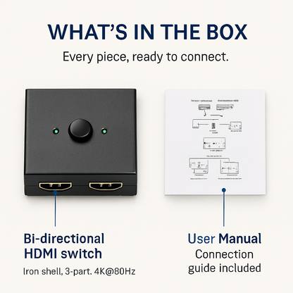 Bi-directional HDMI Switcher - 2-in/1-out or 1-in/2-out