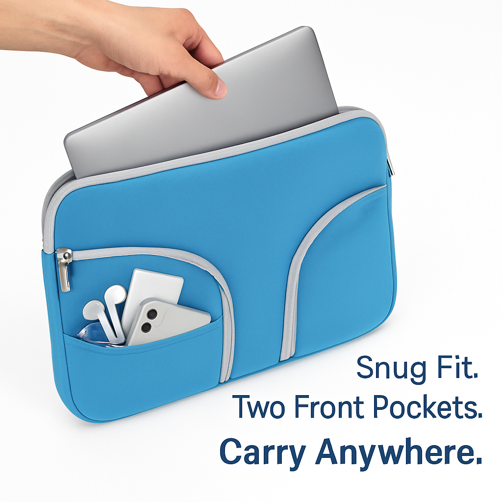 Laptop Sleeve Bag: Slim, Durable Neoprene with Pockets