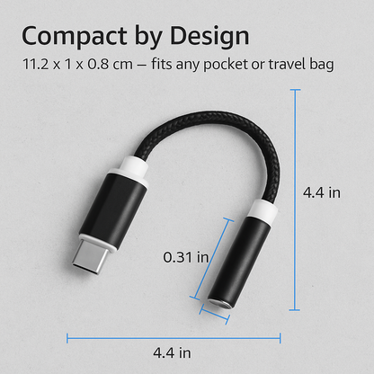 USB-C to 3.5mm Audio Adapter for Headphones